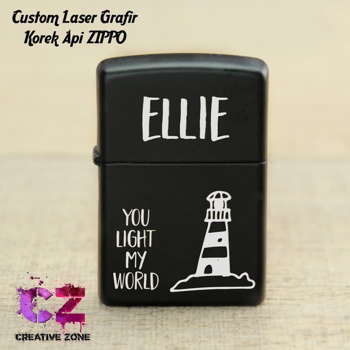 CUSTOM CETAK UKIR SOVENIR/PROMOSI LASER GRAFIR KOREK API ZIPPO LIGHTER