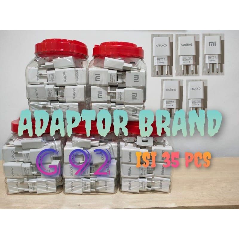 BATOK / ADAPTER CHARGER G92 BRANDED 2.1A SAMSUNG-OPPO-XIIAOMI-REALME-VIVO 1 USB