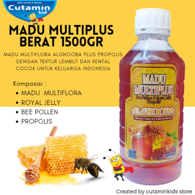 MADU HUTAN MULTIPLUS ALGHOOBA 1500GR / MADU 1.5KG ORIGINAL