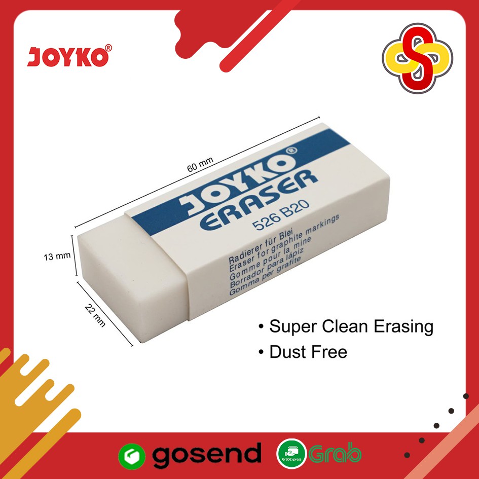 

Penghapus / Eraser Joyko 526 B20 Putih