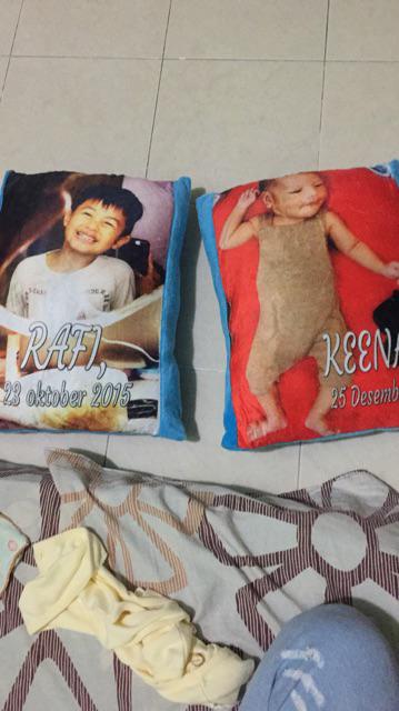 Bantal Foto 50x35 Bahan Velboa Free Edit