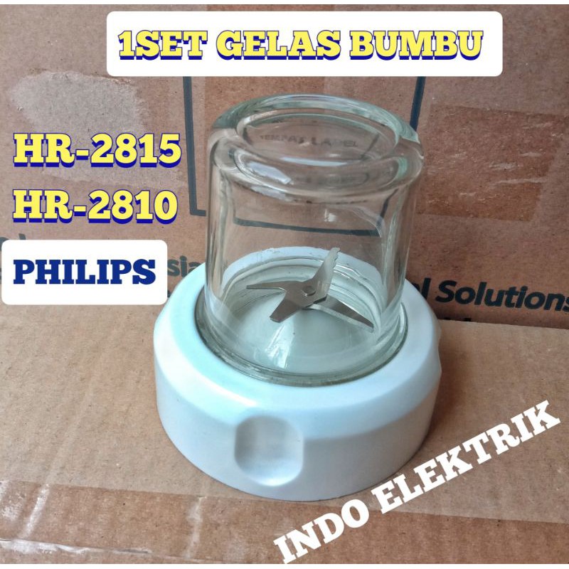 BLENDER GELAS BUMBU PHILIPS PISAU+GELAS KACA BLENDER PHILIPS HR 2815 2810 MODEL