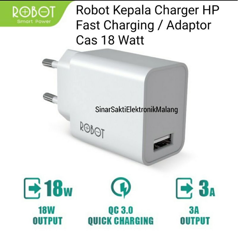 Robot Kepala Charger HP Fast Charging Adaptor Cas 18 Watt 18W USB 18watt Charge