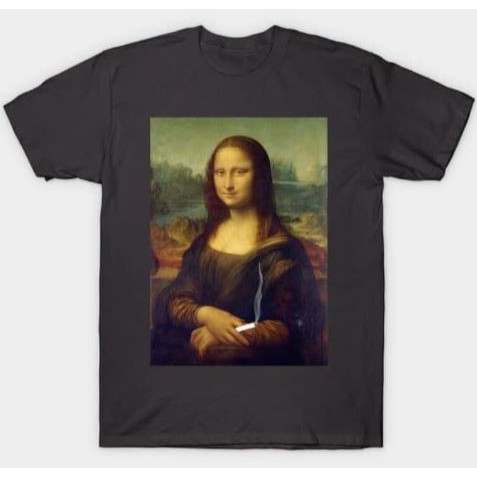 KAOS DISTRO MONALISA SMOKE BAJU TSHIRT MONALISA JUSTIN BIEBER