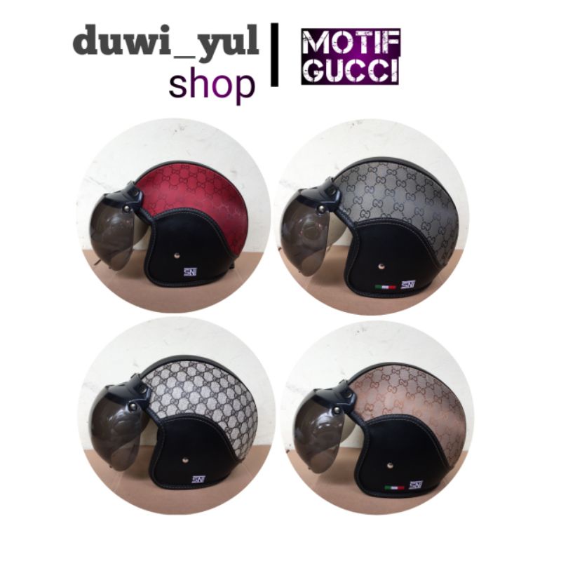 Helm bogo kulit GUCCI Terbaru Classic Hijab Dewasa Helm bogo Wanita SNI