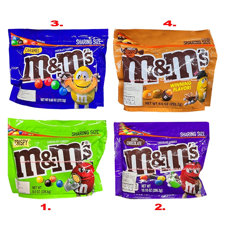 M&amp;M's 255g Crispy Dark Chocolate English Toffee Peanut Caramel Coklat M&amp;M Bulat Coklat Warna Warni Rasa Kacang Tofe M &amp; M  MM