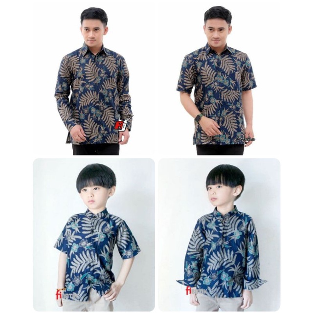 Kemeja batik anak laki-laki lengan panjang dan pendek motif putri malu