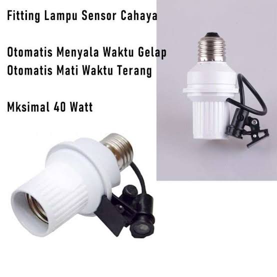 Fitting Lampu Sensor Cahaya Otomatis