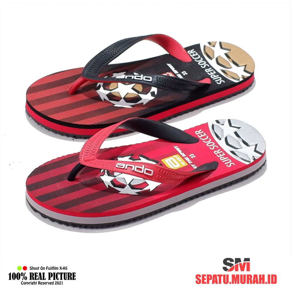 SANDAL JAPIT FLAT ANDO TERBARU ANAK LAKI LAKI SUPER SOCCER 01 28-32 SOCCER 02 33-37