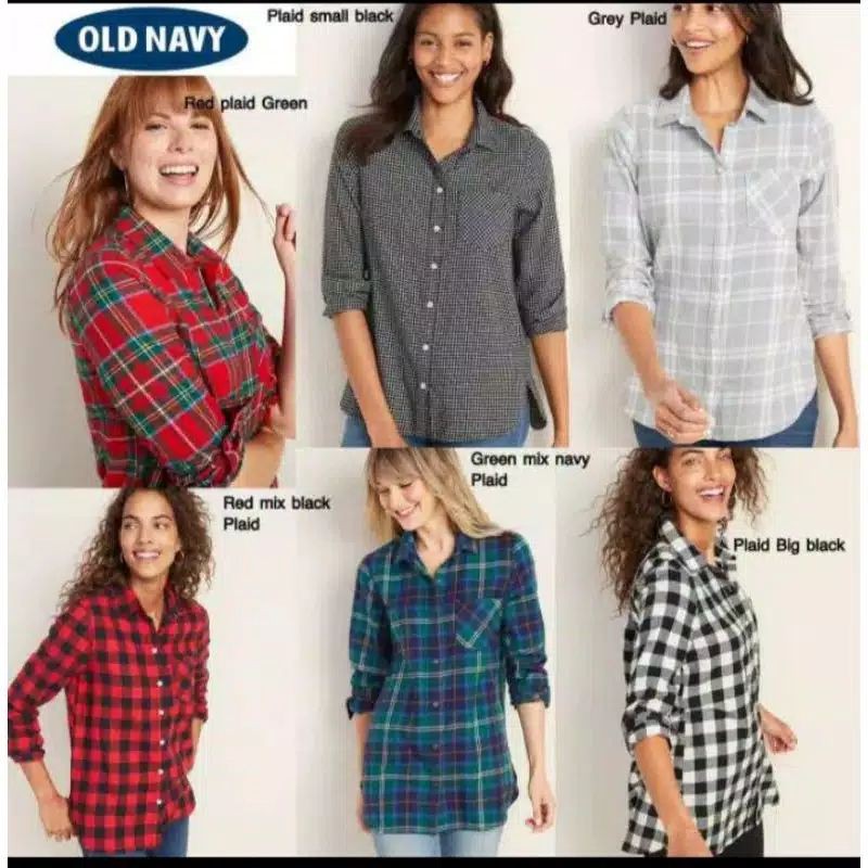 Kemeja Flanel Wanita - Old Navy Plaid Flannel