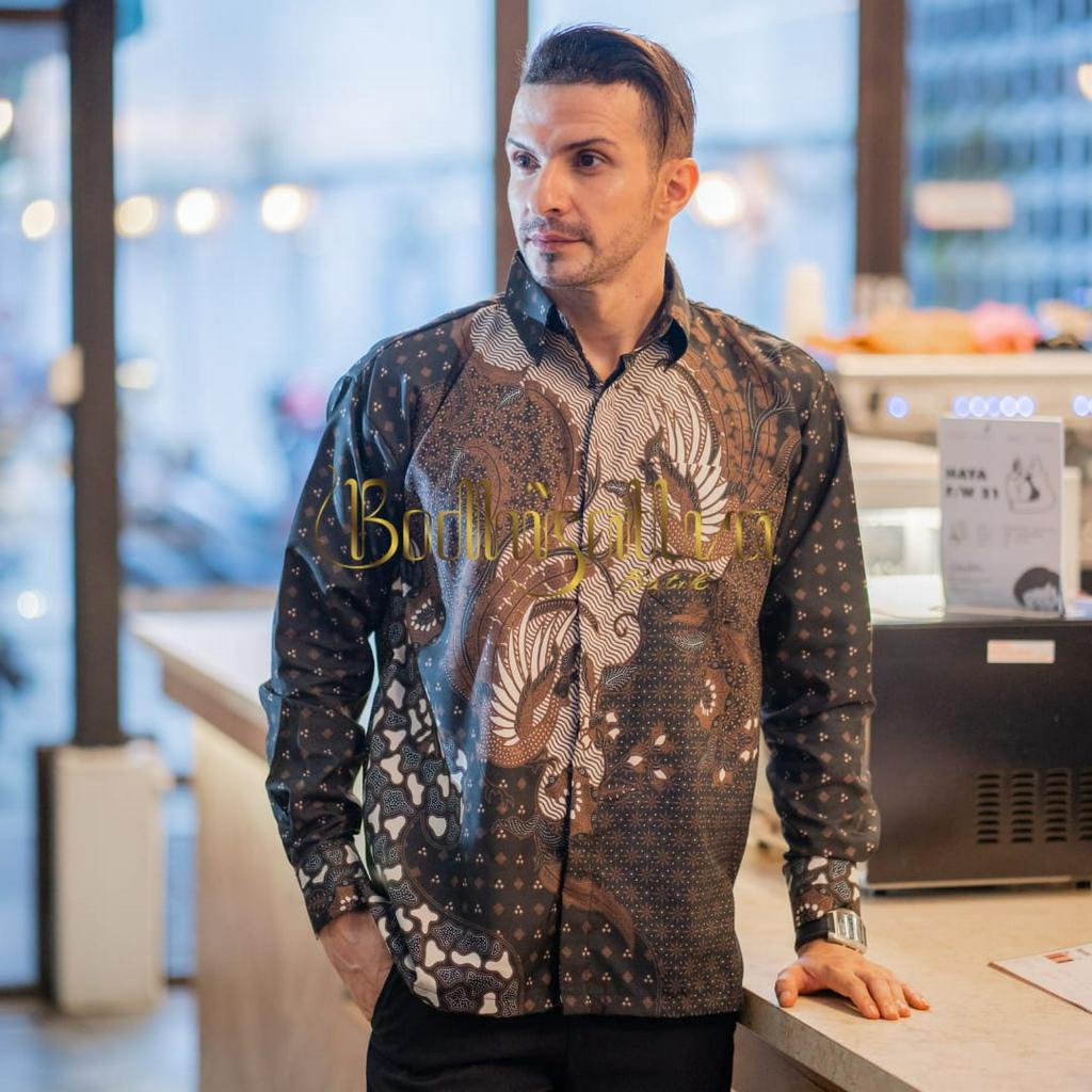 Bodhisattva Batik Baju Batik Pria Lengan Panjang / Pendek Modern Ukuran Jumbo