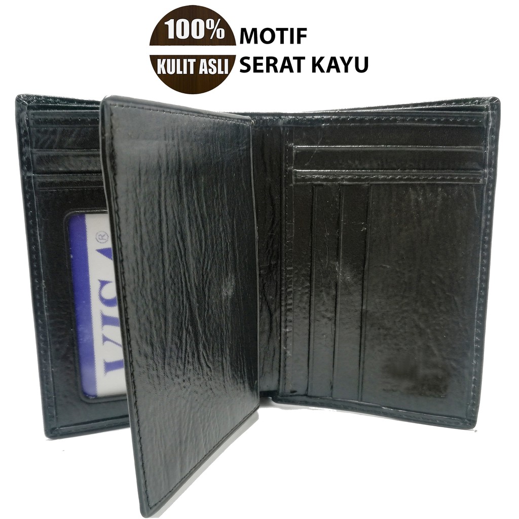 Dompet 3/4 Pria Kulit Asli Original CEBBO Motif Serat Kayu