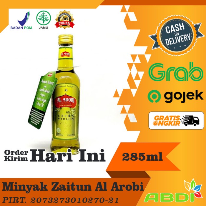 

Minyak Zaitun Al Arobi @285ml BARU