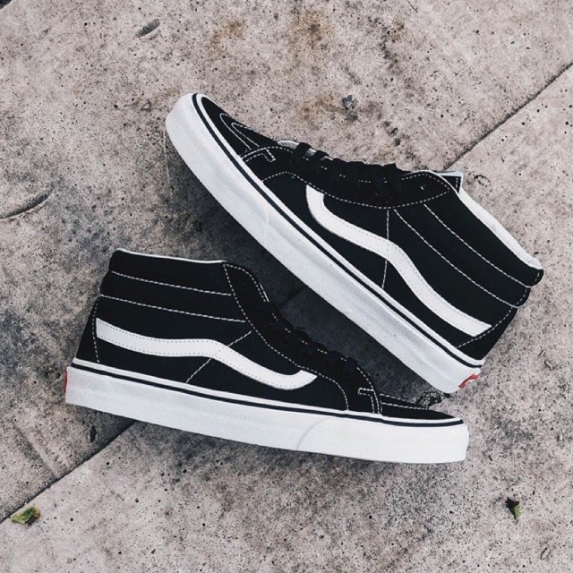 VANS SK8-MID REISSUE BLACK WHITE ORIGINAL 100%