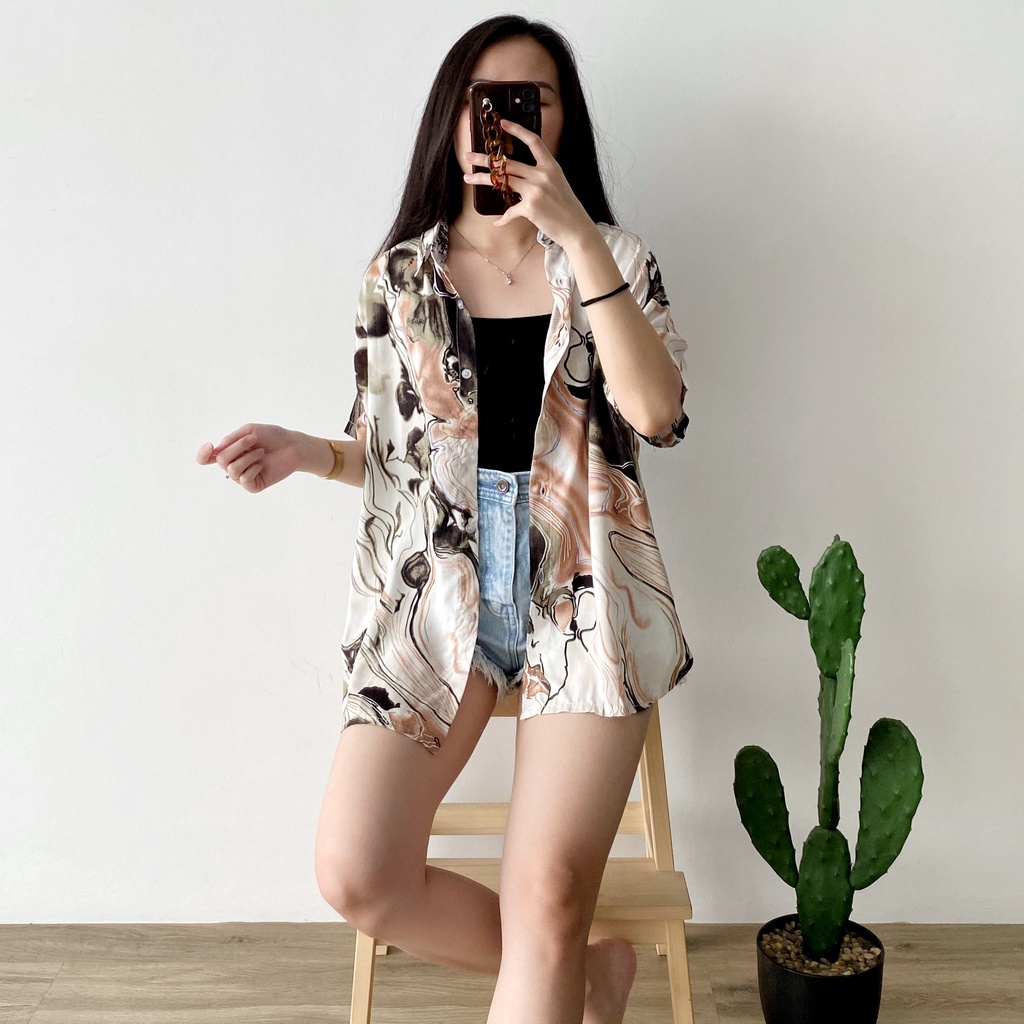 KEMEJA RAYON PREMIUN -  OVERSIZE TEE -  SUMMER SHIRT - BLOUSE WANITA - KEMEJA MURAH - KEMAJA WANITA RAYON - ATASAN RAYON