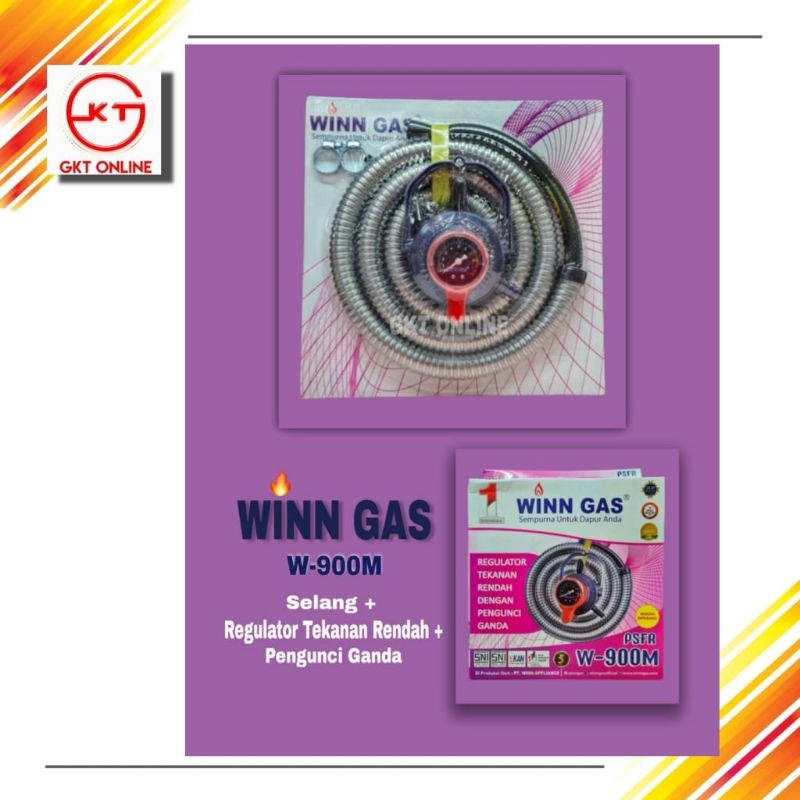 Selang Gas + Regulator Win Paket W-900M