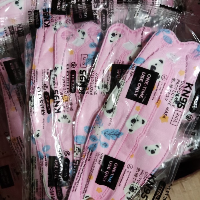 ✨COD✨ Premiere beaute Disposable masker anak kids kn95 4ply motif 10pcs - ms pink koala