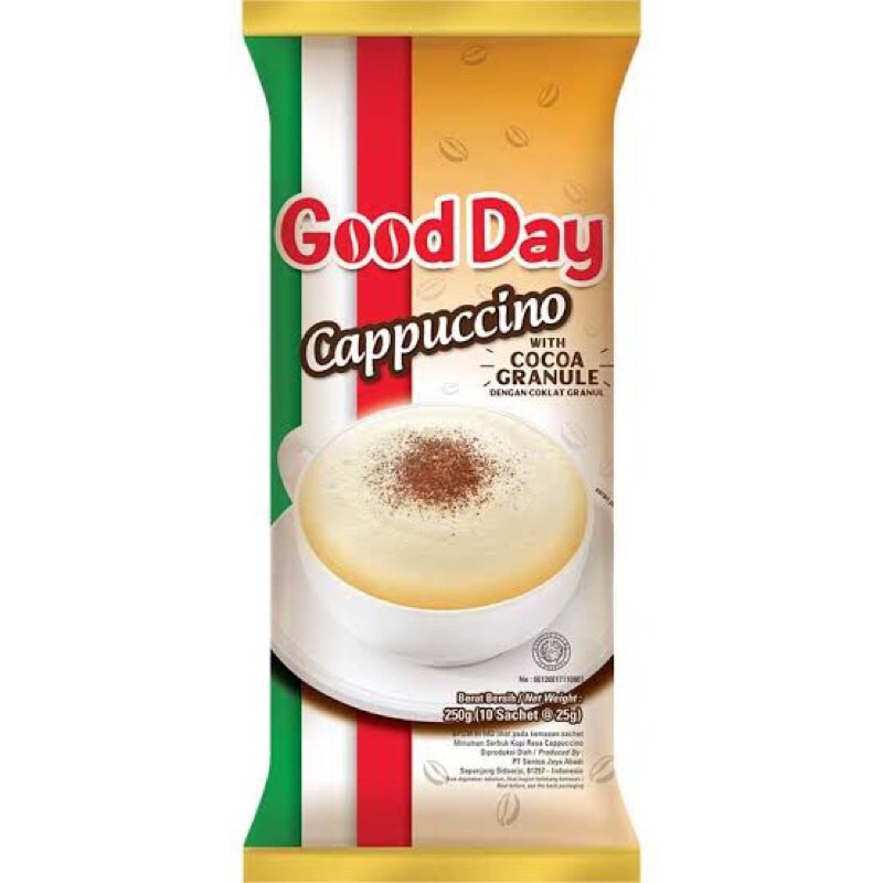 

good day cappuccino lebih creamy / Fresco cappucino(kopinya lebih terasa) with choco granule isi 10pcs