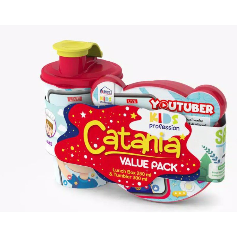 Termurah Tempat makan anak biggy catania/lunch box set gelas
