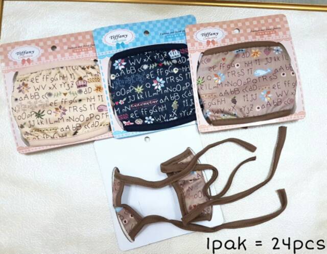 masker mulut bahan kain motif abjad