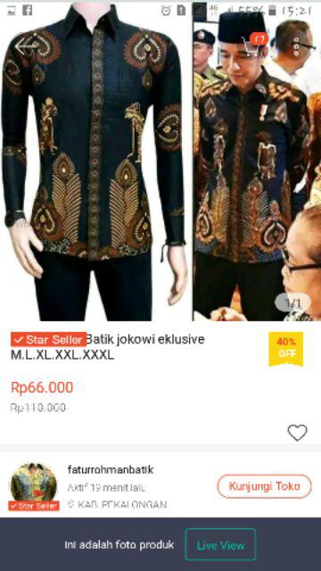 Batik Jokowi Eklusive M.l.xl.xxl.xxxl