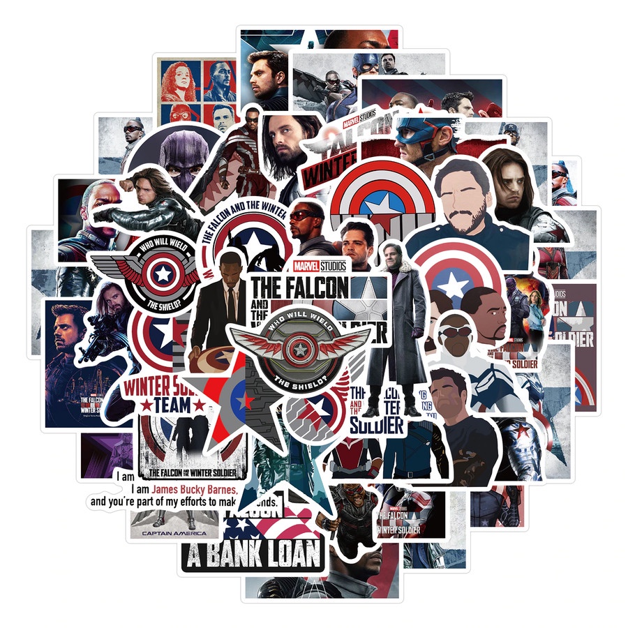 

50 pcs Stiker Sticker Marvel The Falcon and The Winter Soldier