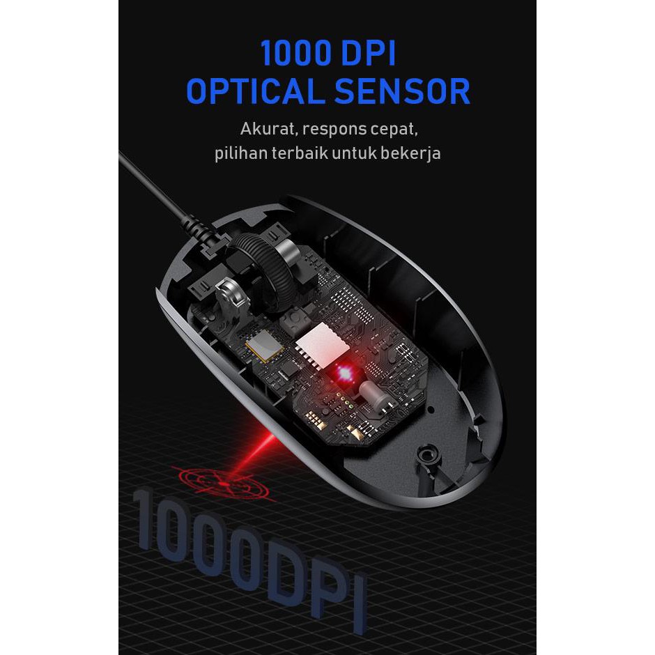 Mouse Robot M120 Office Wired Mouse 1000 DPI - Garansi Resmi 1 Tahun