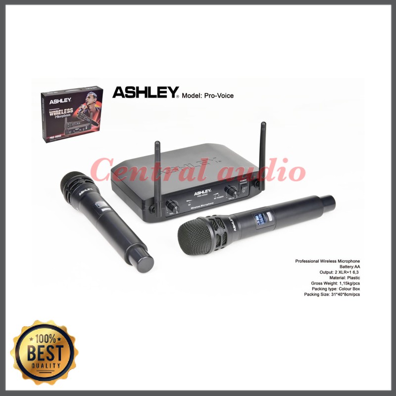 Mishad Shop -  Mic wireless Ashley PRO VOICE 1 (2 pegang) original Ashley GU-5117-2849