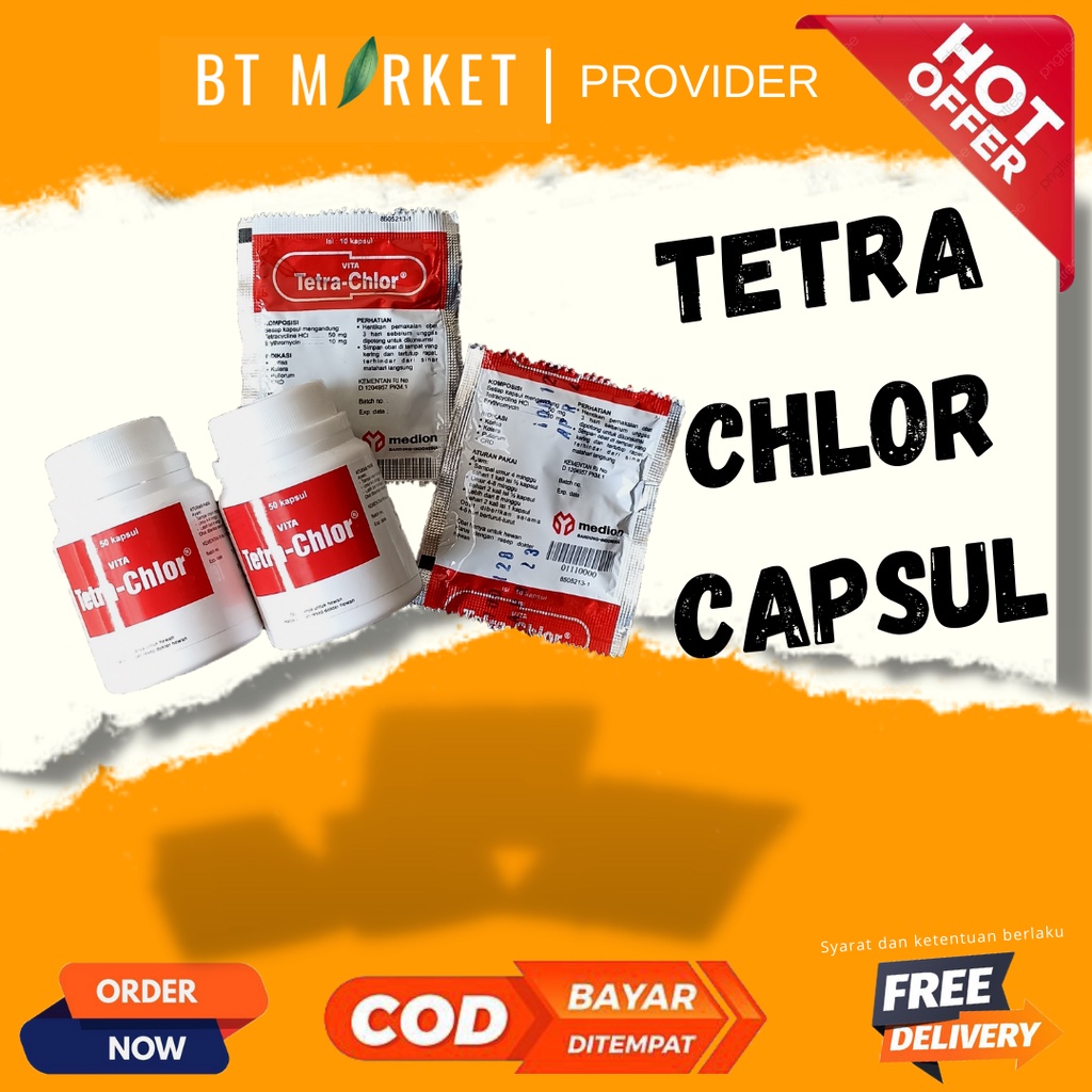 TETRA CHLOR 50 KAPSUL OBAT NGOROK AYAM