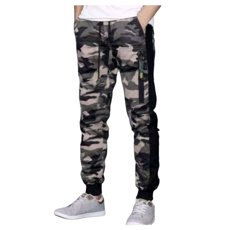 Celana jogger pria camo army loreng