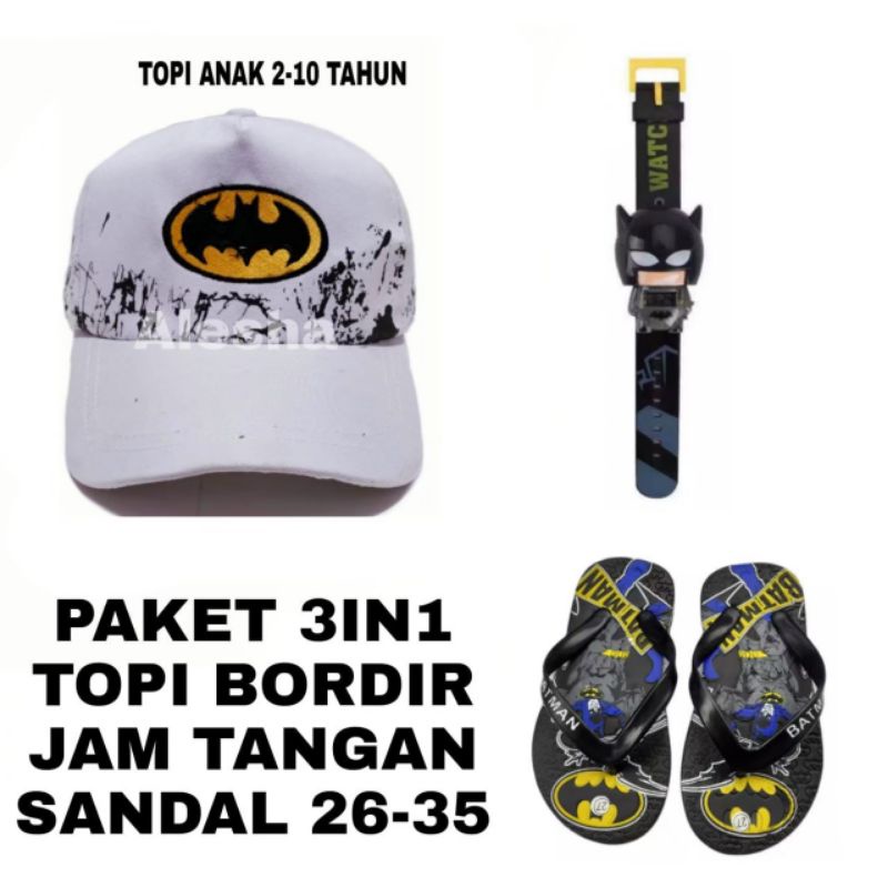 topi anak karakter 3in1 topi jam sendal