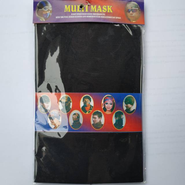 TERMURAH Buf/ bazz/ masker wajah/ bandana hitam polos