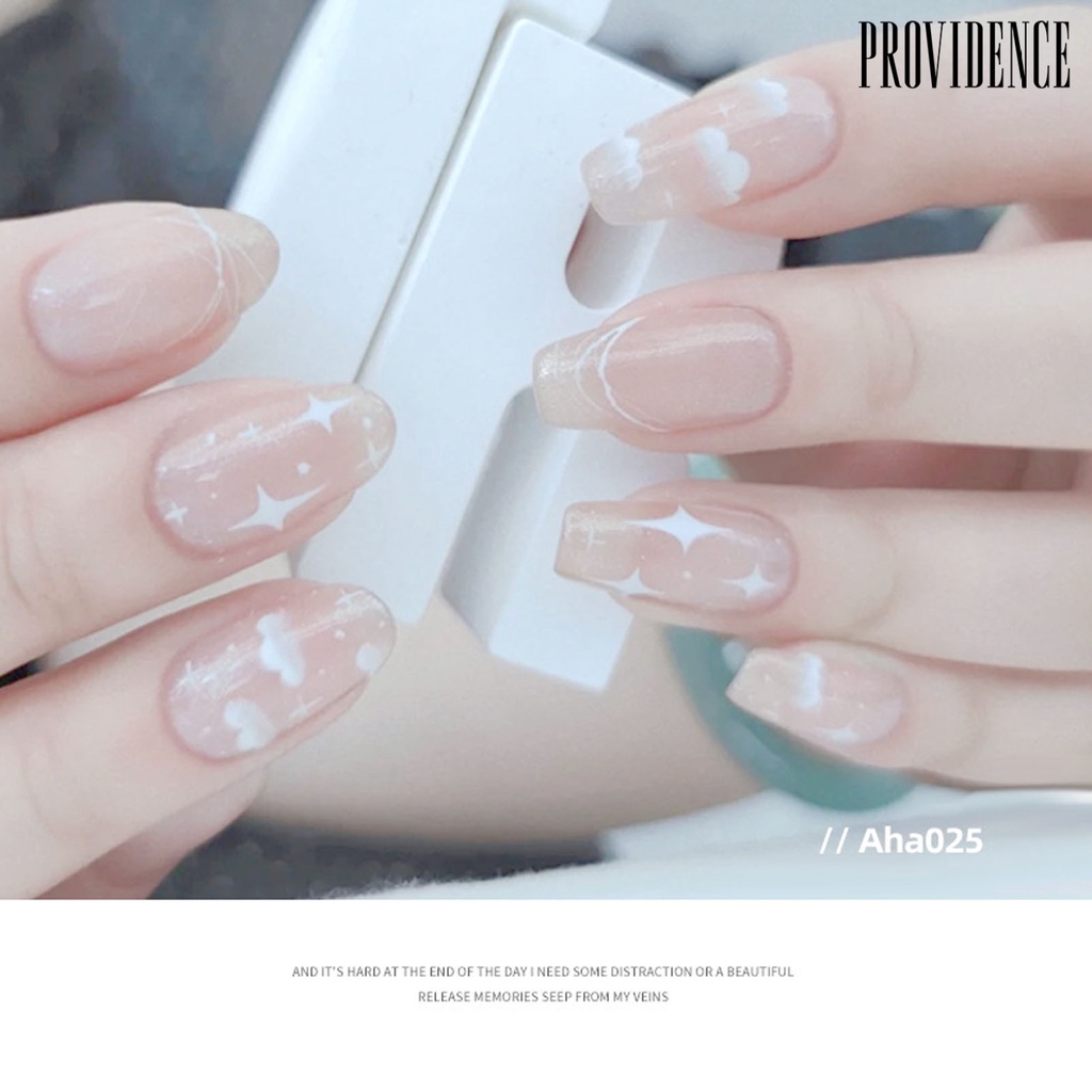 Providence Stiker Decal Motif Bunga Putih Translucent Untuk Dekorasi Nail Art / Manicure