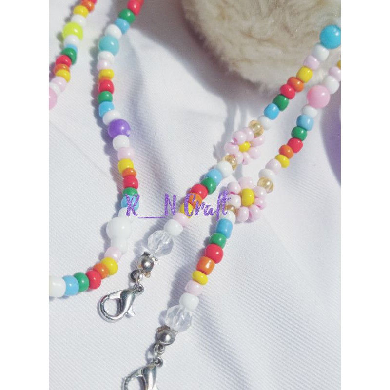 Strap masker manik daisy/Strap Masker anak perempuan/Tali Masker Manik manik