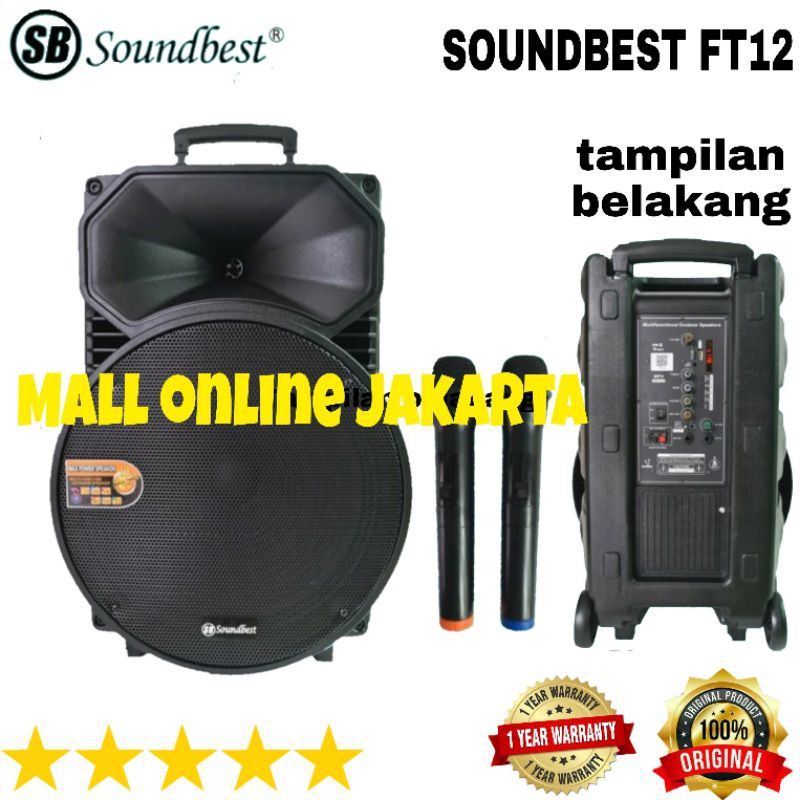 Speaker aktif portable bluetooth 12 inch soundbest ft12 speker aktiv portabel sound best ft 12