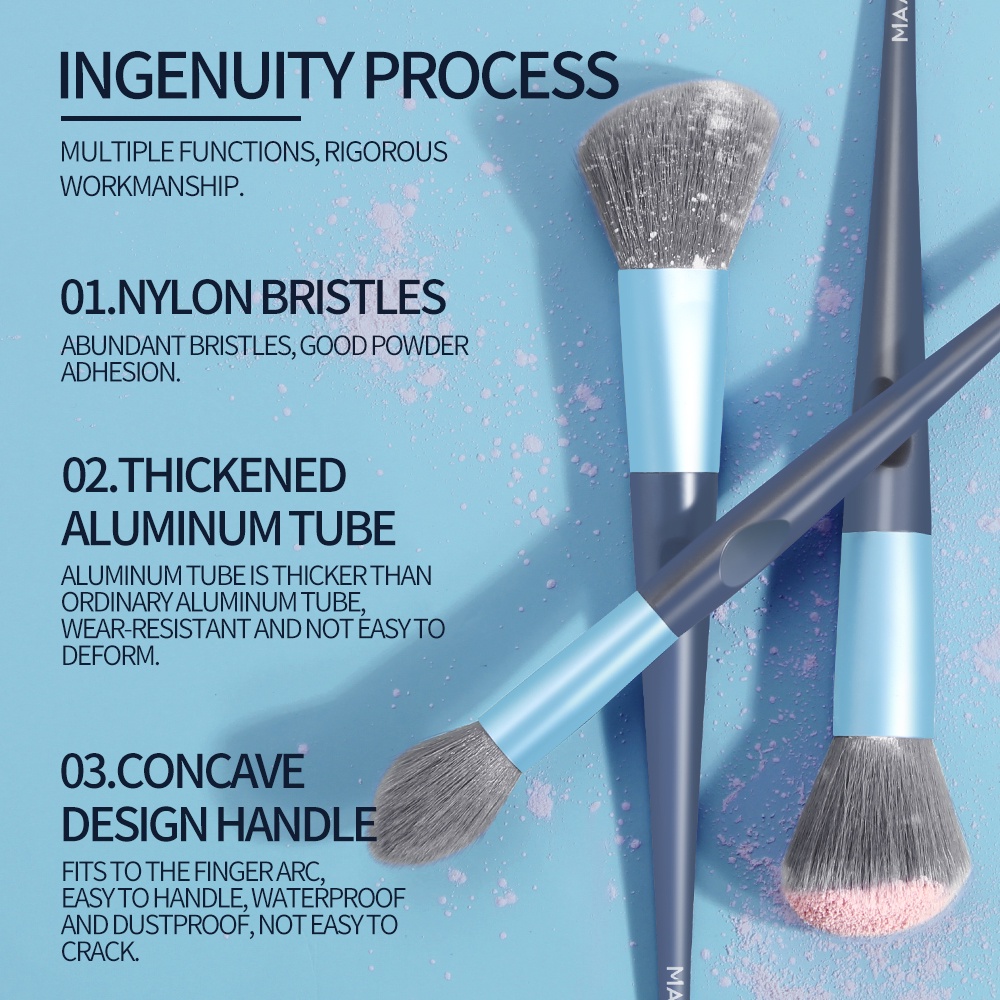 MAANGE 18 Pcs Pro Nylon Makeup Brushes Kit Kuas Perona Mata Bedak Perona Mata 5991