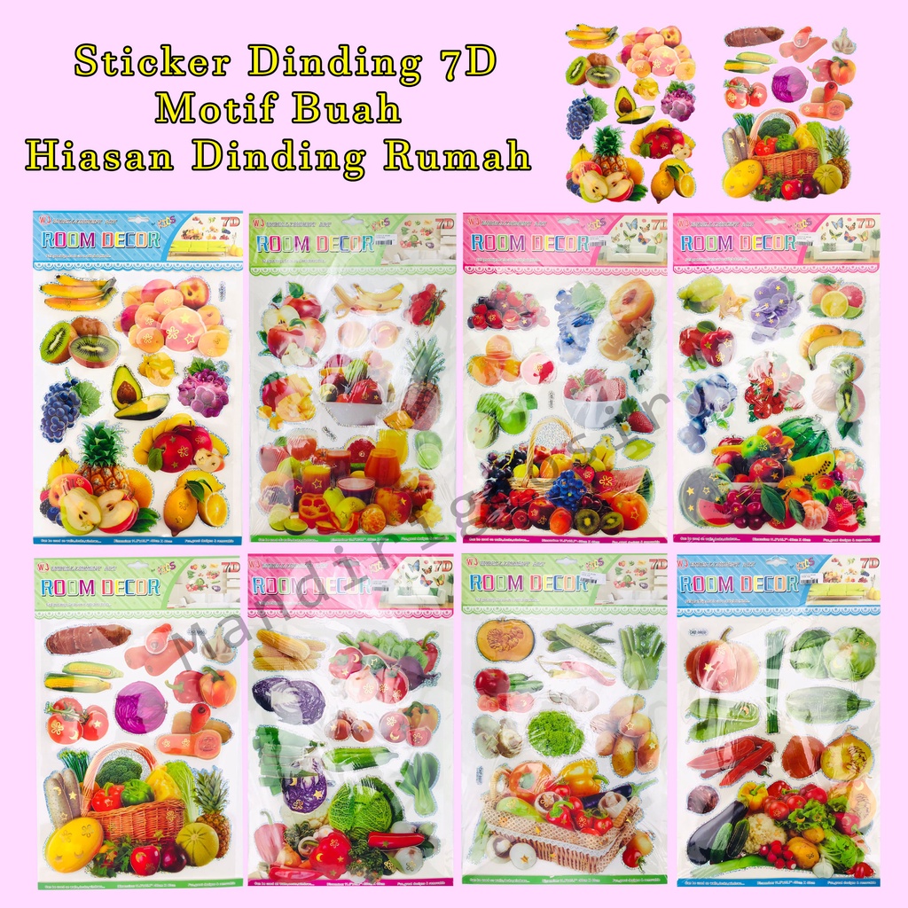 Sticker * Sticker Dinding 7D *Room Decor *Hiasan dinding Rumah *Sticker Buah