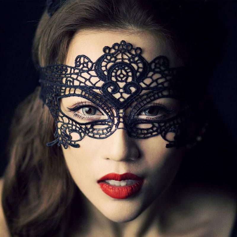 Penutup Mata Renda Full Sexy Lace Wanita Masquerade Ball Party Hallowen Kostum Renda Hitam