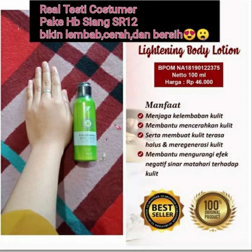 Body Lotion SR12 | Whitening Night Body Lotion | Lightening Body Lotion | Hand Body Pemutih | HB Pemutih | Pemutih Badan Ampuh | Skincare Pemutih Badan | Pemutih Kulit Tubuh | SR12 Skincare