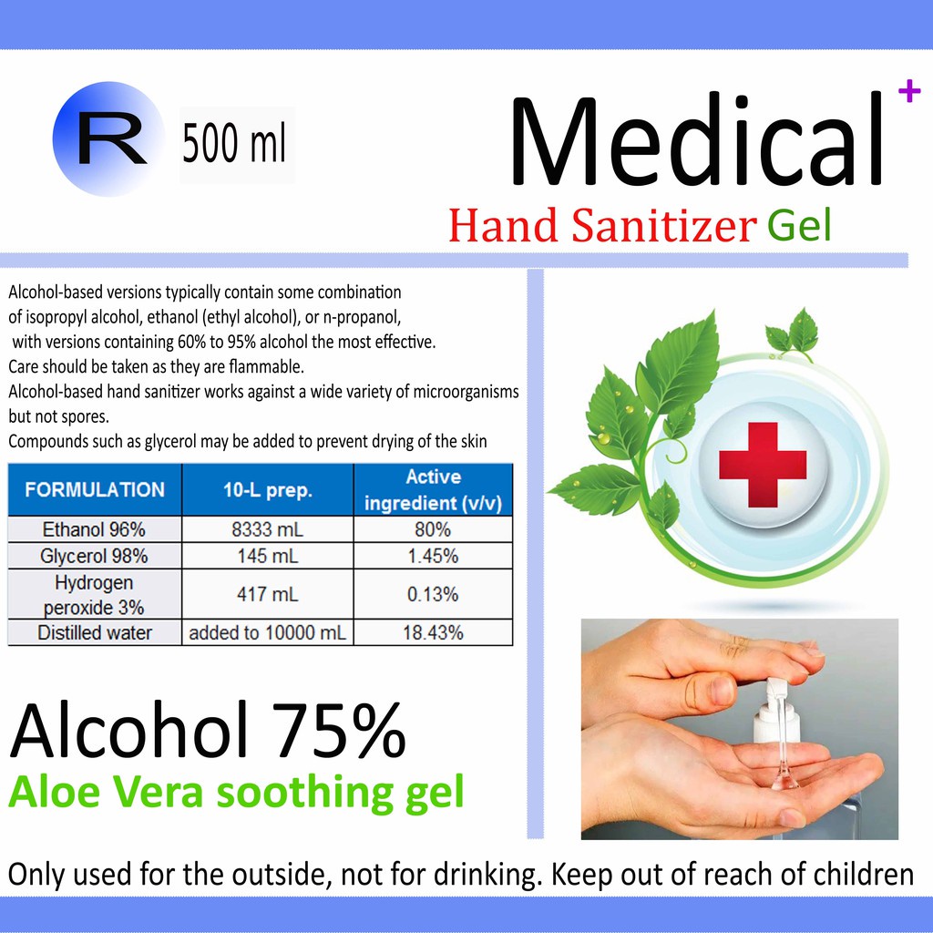 hand sanitizer 500 ml gel medical kesehatan anti virus covid wangi aloe vera 75% alkohol KEMENKES sudah ada izin edar resmi by Oke sabun suplayer