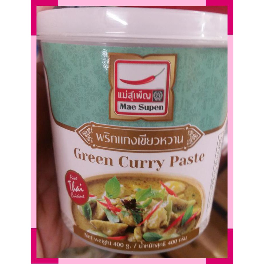 

Mae supen | green curry paste | 400 gram | product of thailand
