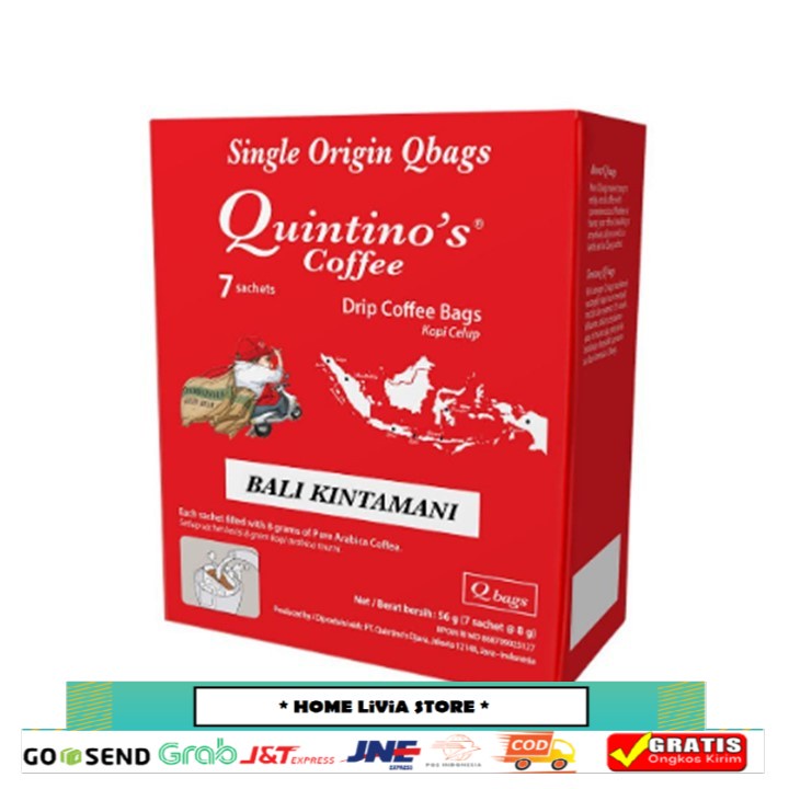 

Quintino's 7 sachet Bali Kintamani Kopi Celup 56 gr