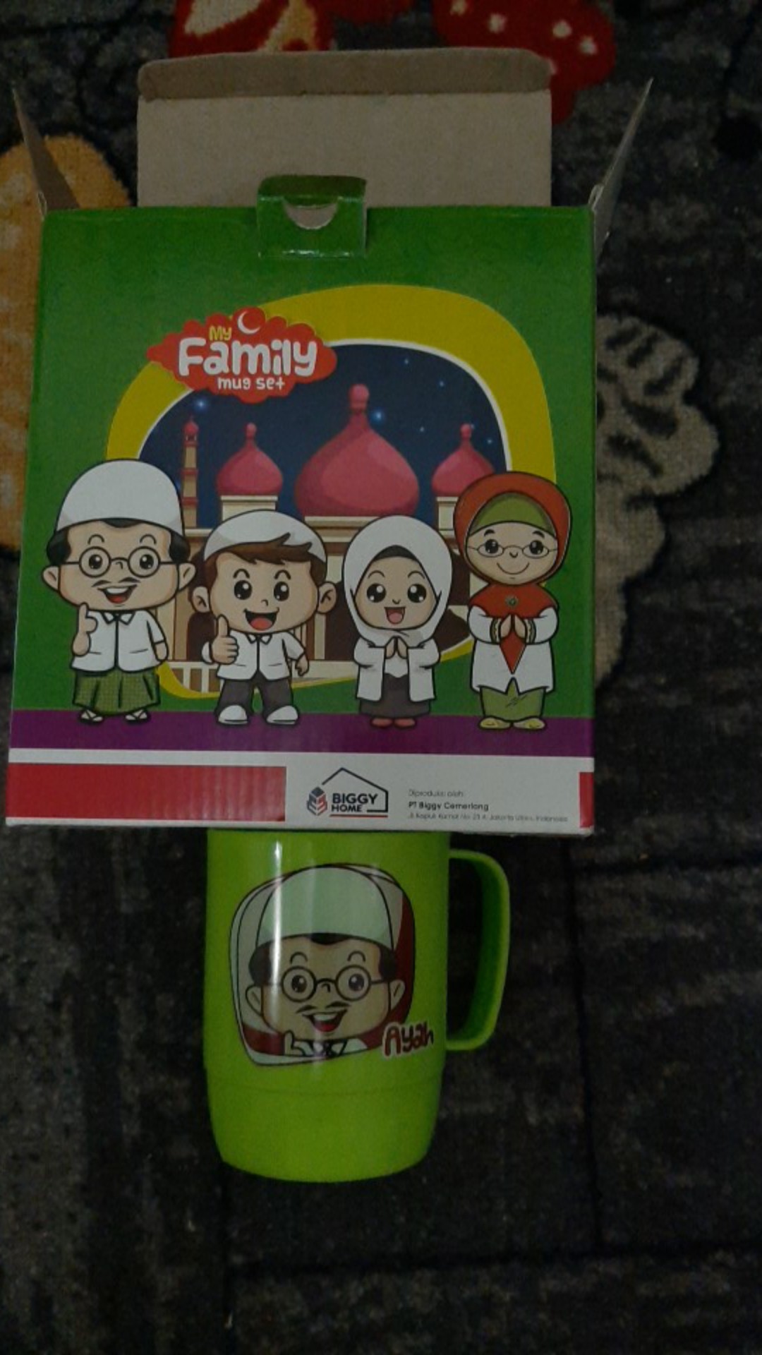 Gelas Mug Set Family Mug Keluarga Gelas Plastik Anti Bau Isi 4 Pcs Cangkir Gelas Biggy Terlaris