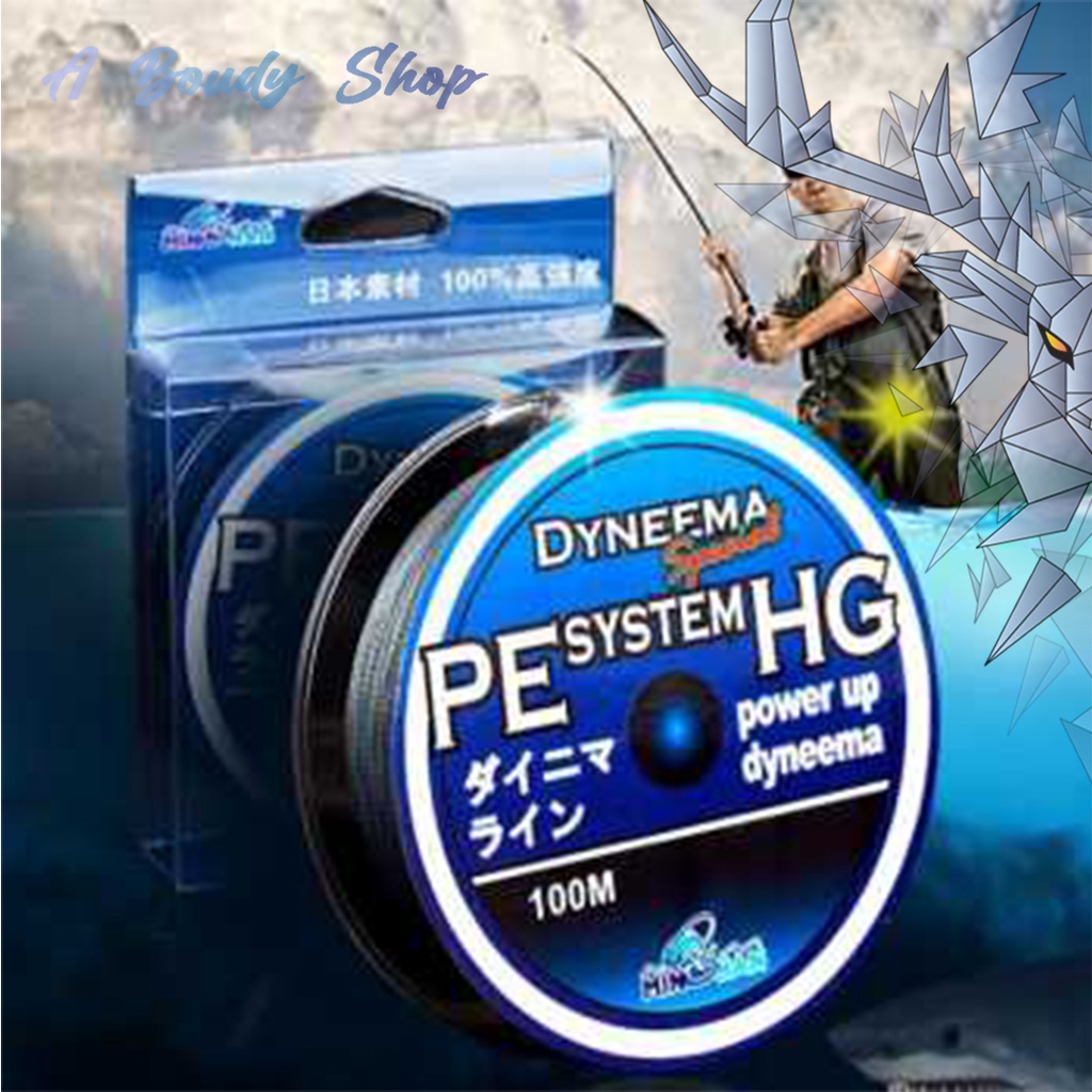 Senar Pancing PE Serat Braided Sungai Laut Power Up Braid Line 100 Meter Anti-kusut Ukuran Diameter 