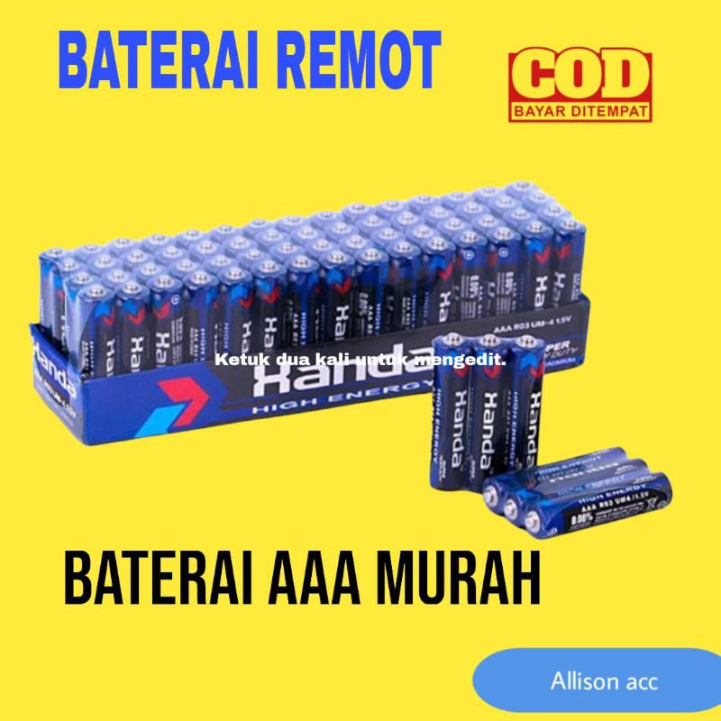 BATERAI KECIL AAA A3 REMOT MURAH BATERAY BATTERY BATU BATRE  REMOT CHINA MURAH BATU BATRE MURAH UNTU