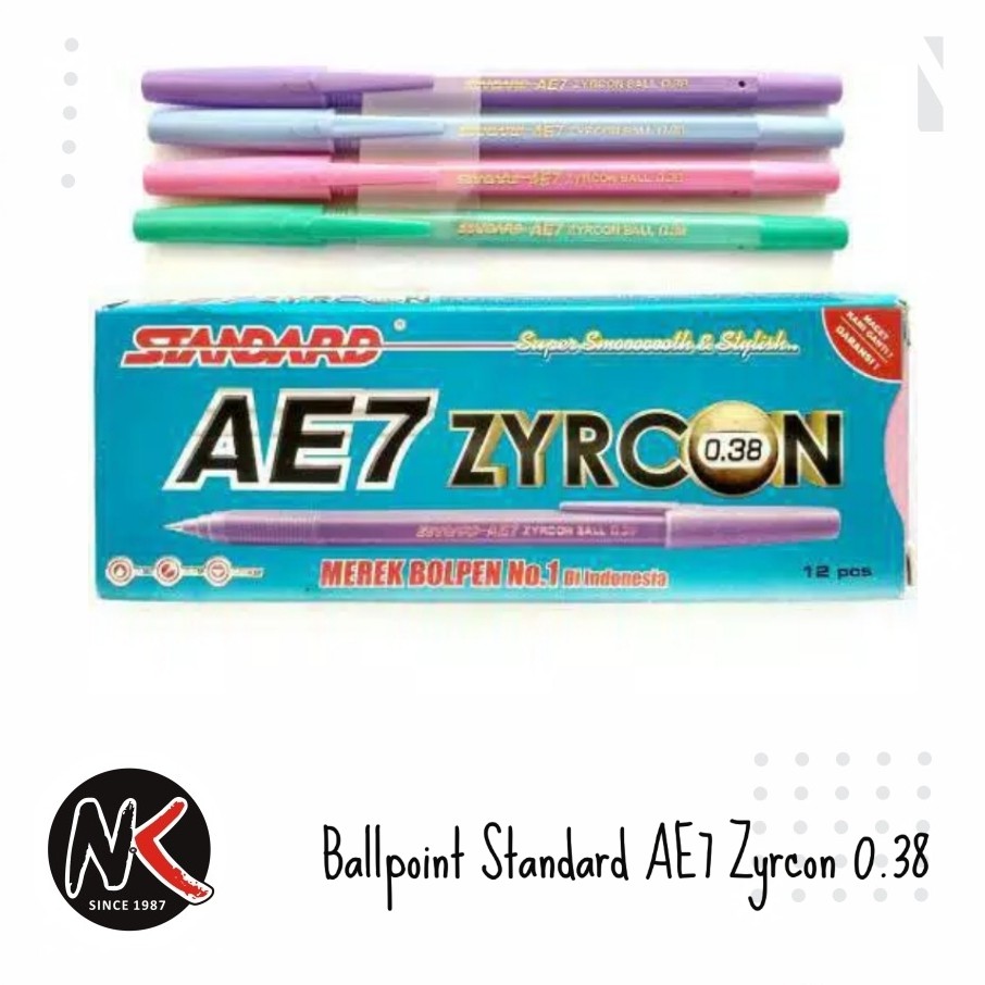 

Ballpoint/Ballpen/Bolpen/Bolpoin/Balpoin/Pulpen/Pena STANDARD AE-7 (AE7) Zyrcon Hitam