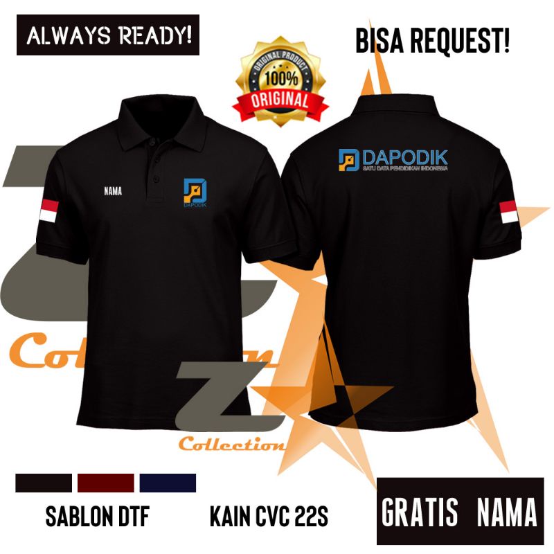 KAOS POLO DAPODIK / KAOS DAPODIK / KAOS POLO OPERATOR SEKOLAH DINAS