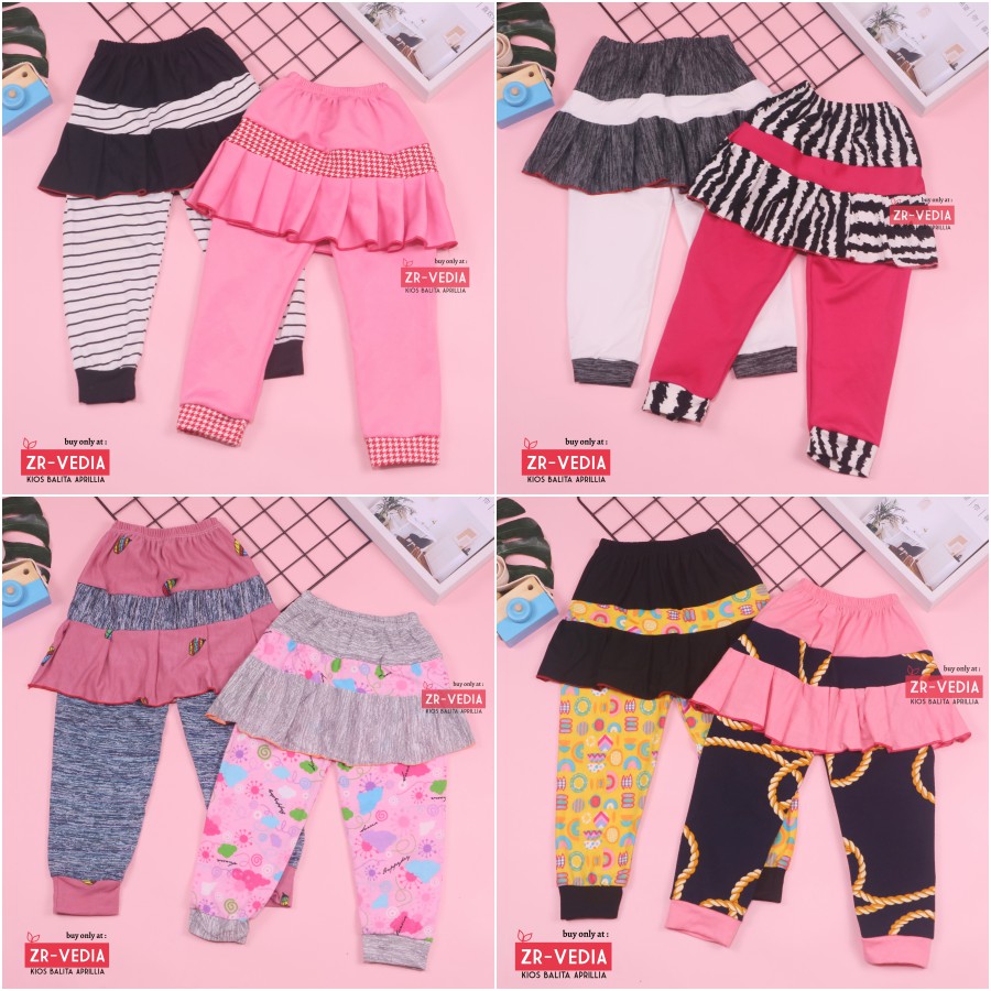 Umbrella Pants uk Bayi - 4 Tahun / Celana Panjang Anak Perempuan Model Rok Celana Legging Pants