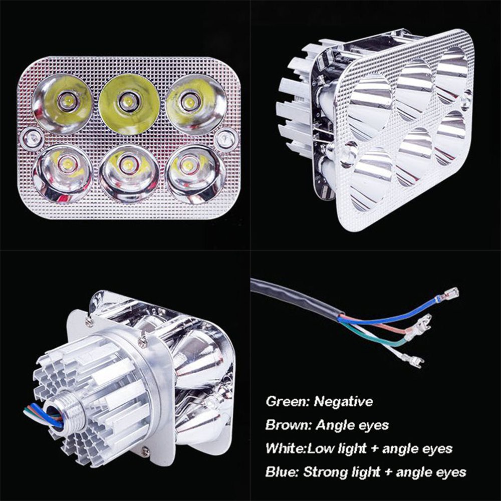 Lampu Motor Bentuk Kotak 6 LED Limited