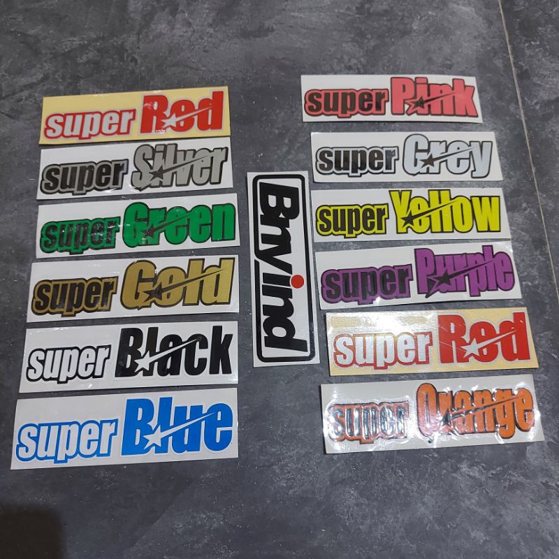 STICKER SUPER BLACK WHITE BLUE RED DLL CUTTING